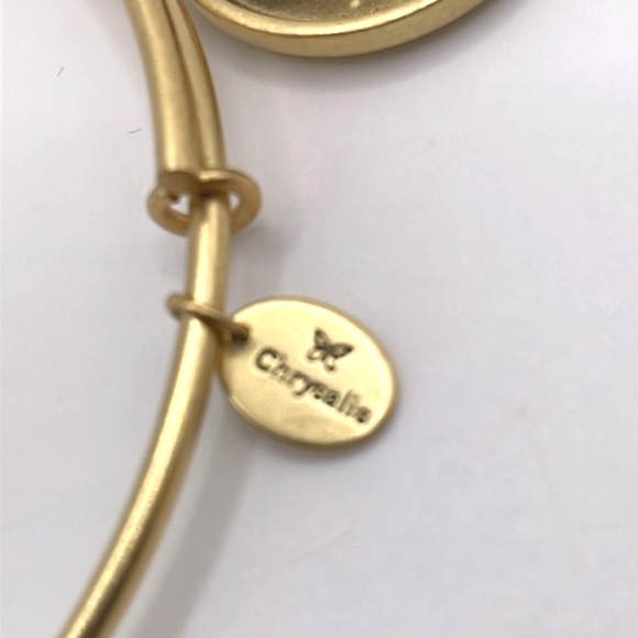 Chrysalis Track and Field Expandable Gold Tone Bangle Bracelet - Picture 2 of 3